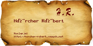 Hörcher Róbert névjegykártya